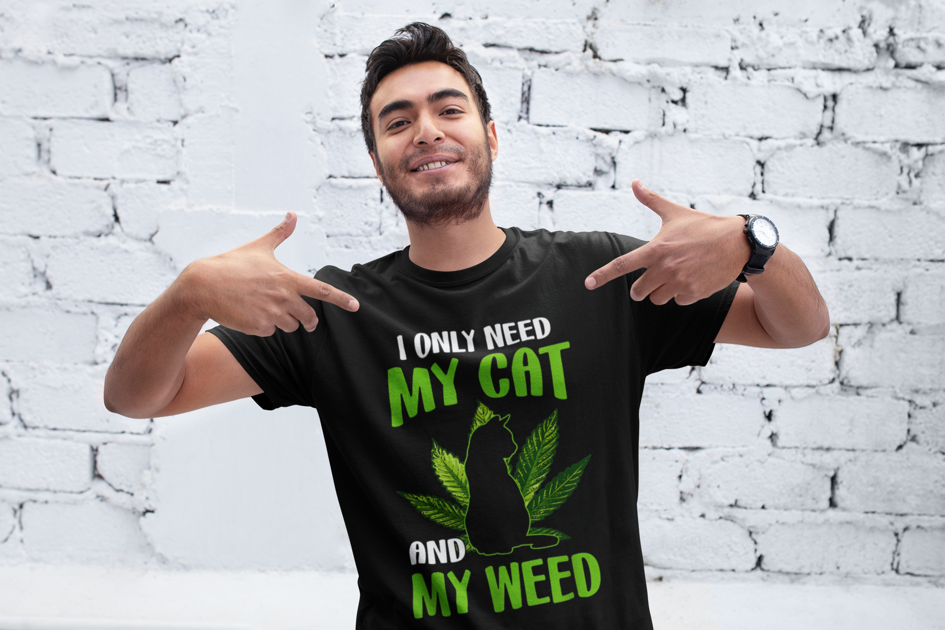 Cat and Weed - Herren T-Shirt