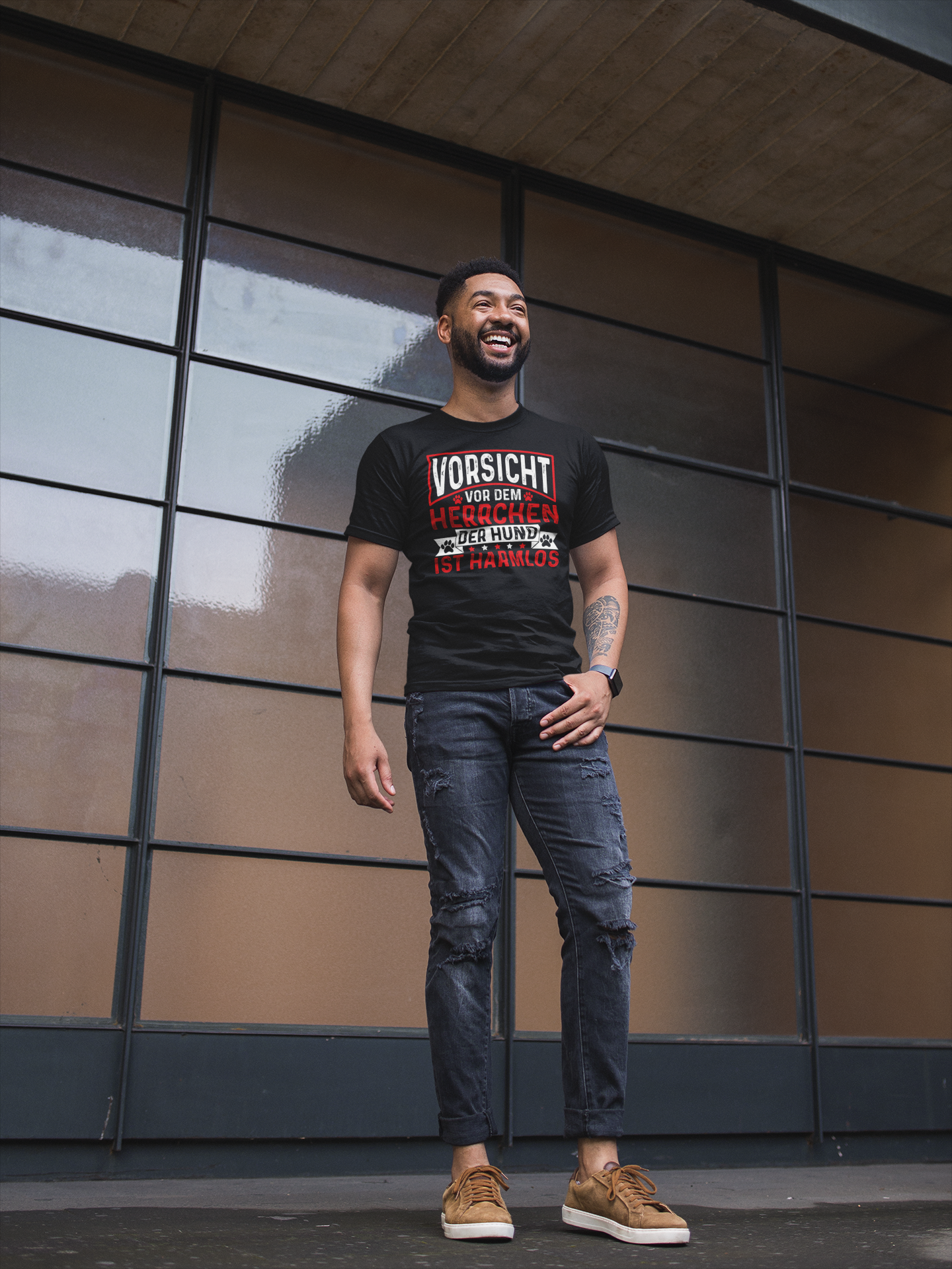 Vorsicht vor dem Herrchen - Herren T-Shirt