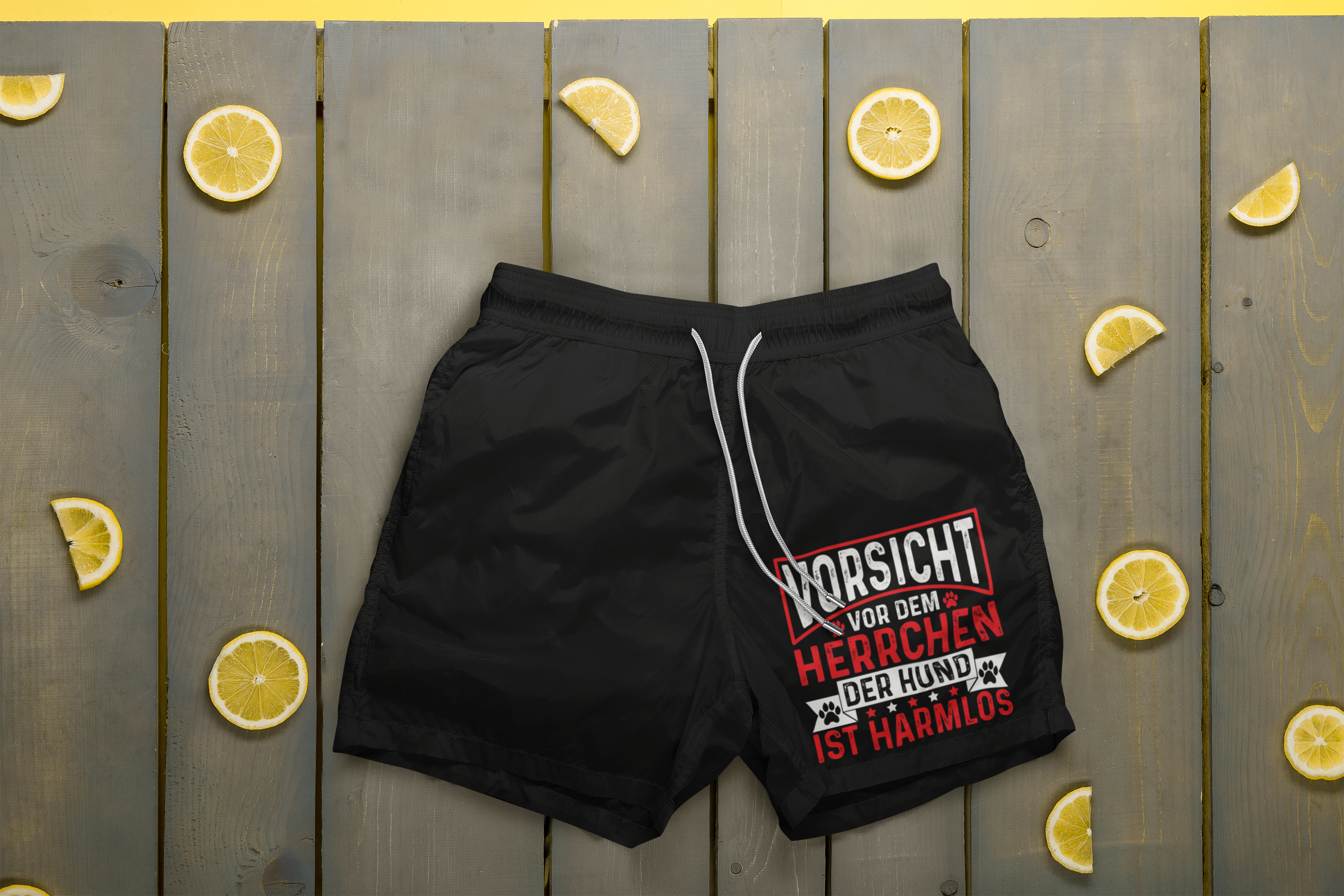 Vorsicht vor dem Herrchen - Badehose