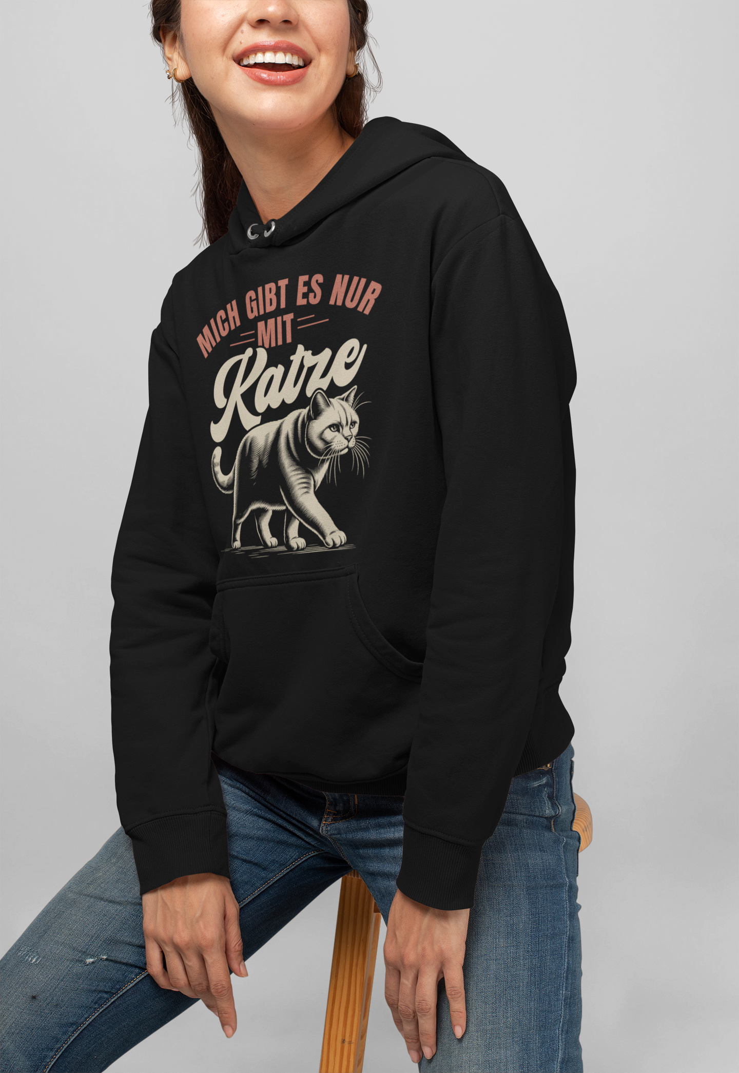 Mich gibt es nur mit Katze - Hoodie Unisex