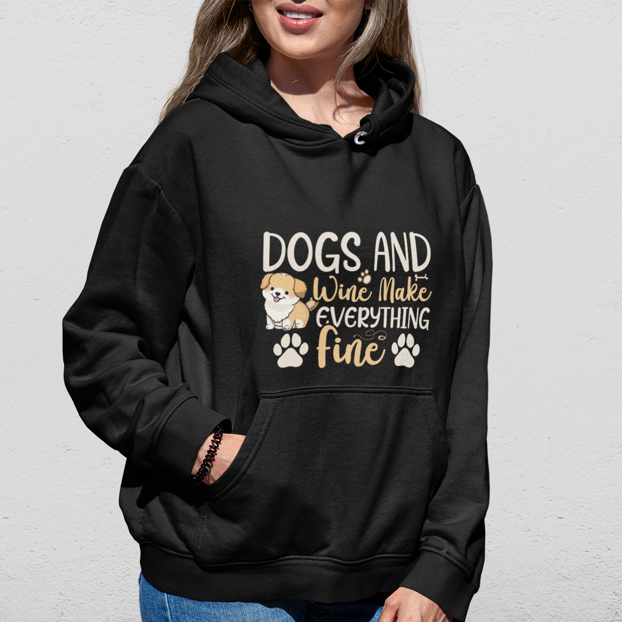 Dogs and Wine - Hoodie Unisex