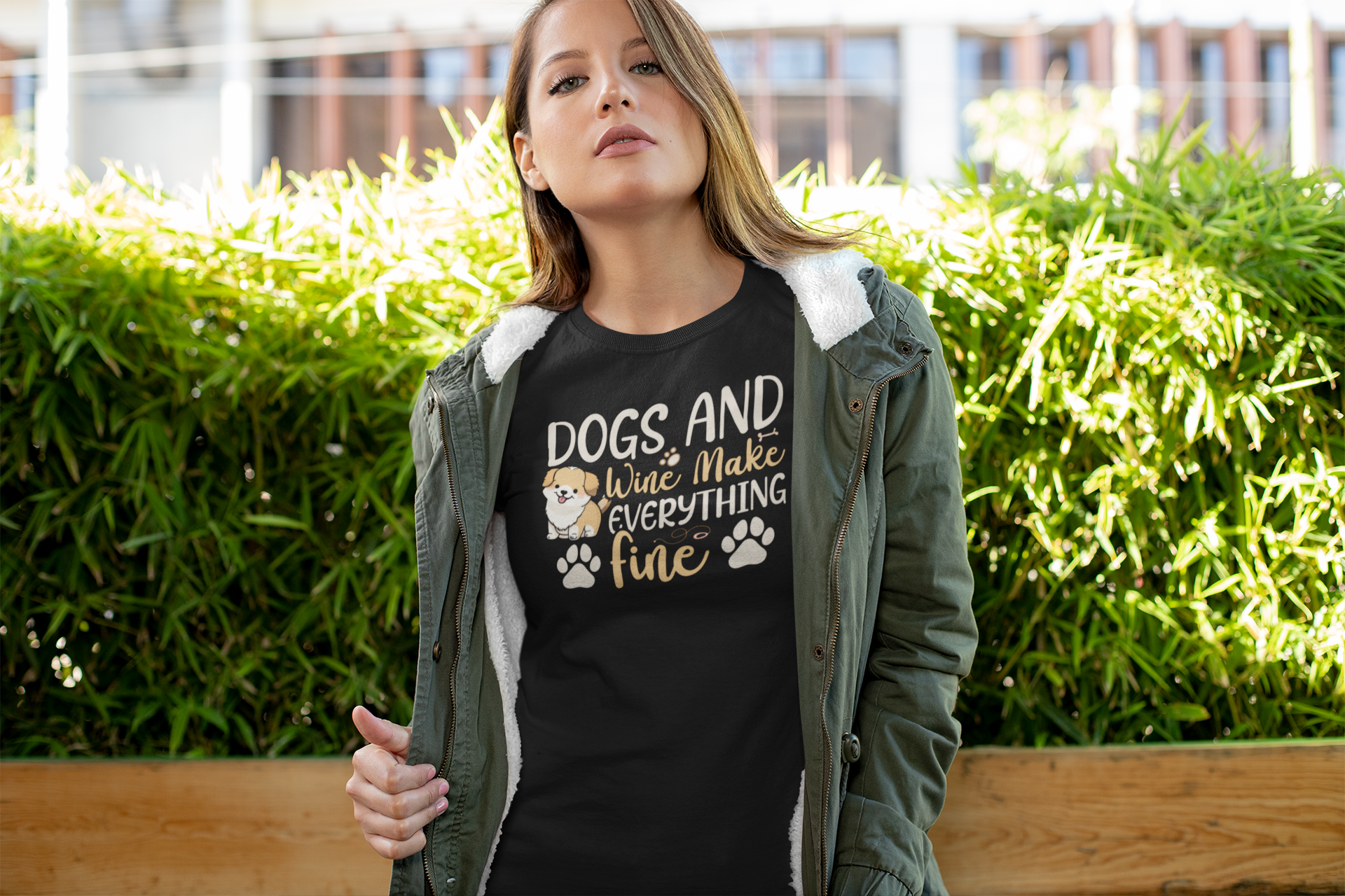 Dogs and Wine - Damen T-Shirt
